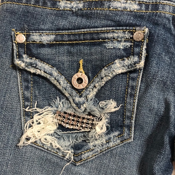 XXI Premium Jeans Size 25 Bootcut Low Cut Jeans Denim and Diamonds - Picture 4 of 12